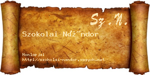 Szokolai Nándor névjegykártya