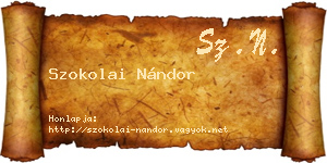 Szokolai Nándor névjegykártya